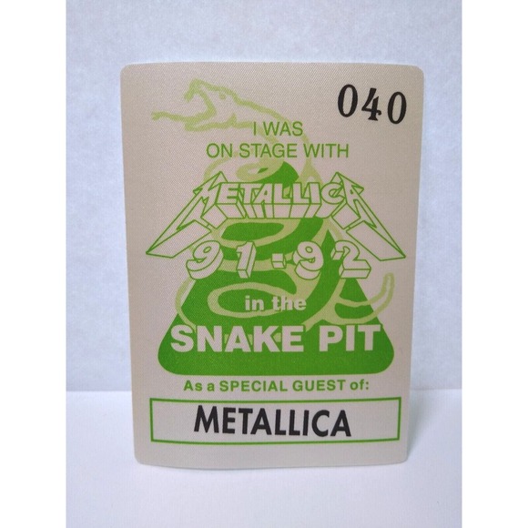 Metallica Backstage Pass In The Snake Pit Original Hard Rock Metal Music Tour - Picture 1 of 2